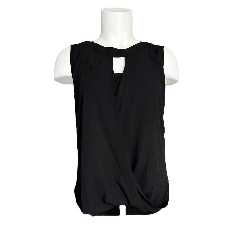 41 Hawthorn Women's Clearwater Mixed Material‎ Surplice Sleeveless Blouse Sz PXS